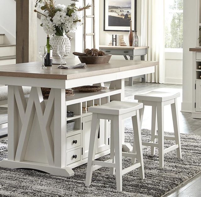 Parker House® Americana Modern Dining Cotton and Weathered Natural Counter Height Table 0