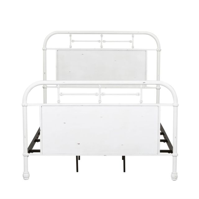 Liberty Vintage White Metal Full Bed with Rails-2