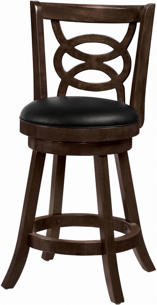 Coaster® Set of 2 Cappuccino Swivel Counter Height Stools With Upholstered Seat
