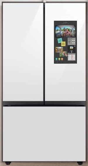 Samsung Bespoke 30 Cu. Ft. Panel Ready/Panel Ready/White Glass French Door Refrigerator