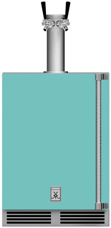 Hestan GFDS Series 5.2 Cu. Ft. Turquoise Outdoor Double Faucet Beer Dispenser-0