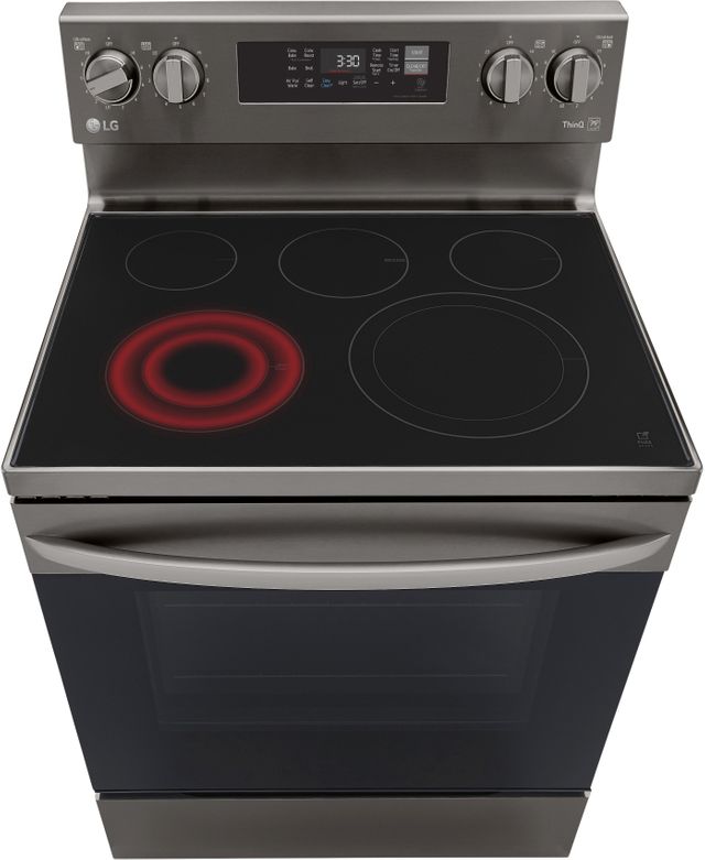 LG 30" PrintProof™ Black Stainless Steel Free Standing Electric Convection Smart Range with Air Fry 5