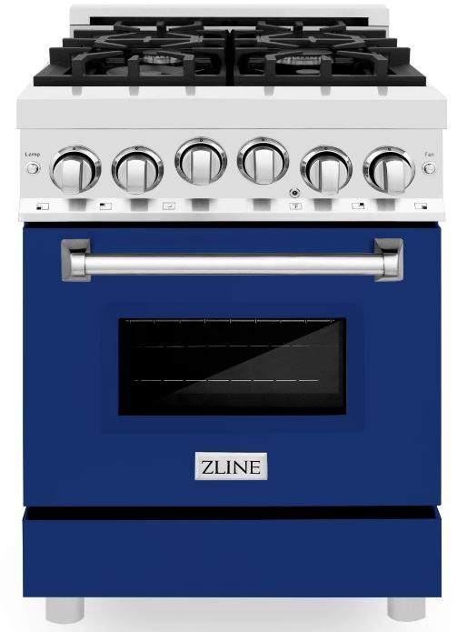 ZLINE 24" Blue Gloss Pro Style Natural Gas Range 0