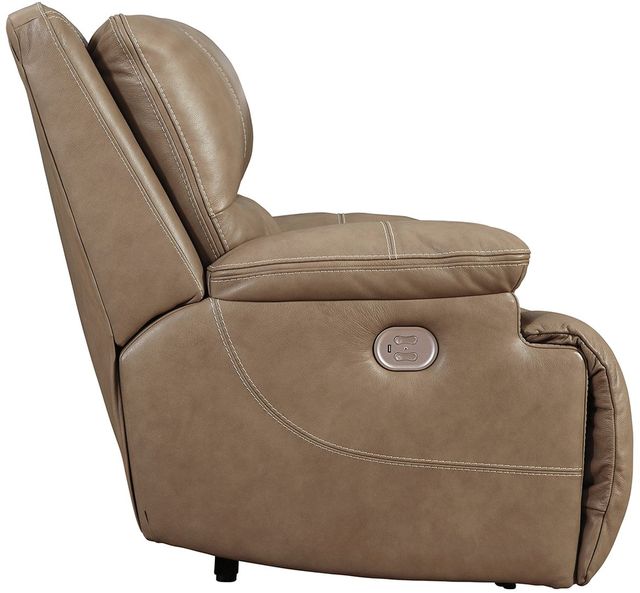 Signature Design by Ashley® Ricmen Putty Wide Seat Leather Power Recliner-3