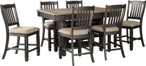 Signature Design by Ashley® Tyler Creek 7-Piece Black and Gray Rectangular Dining Room Counter Table P20949262