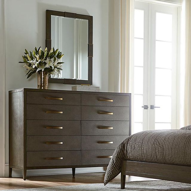Bassett® Furniture Modern Emilia Cacao Brown / Caviar Shagreen Mirror-2