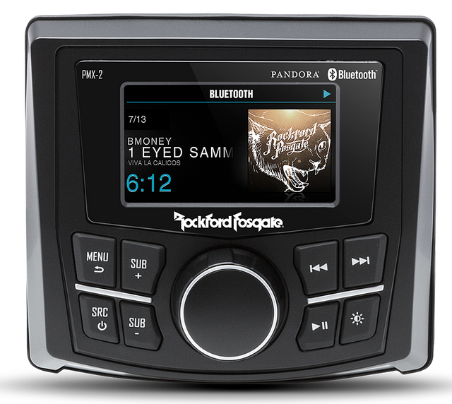 Rockford Fosgate® Punch Marine Compact AM/FM/WB Digital Media Receiver 2.7" Display 0
