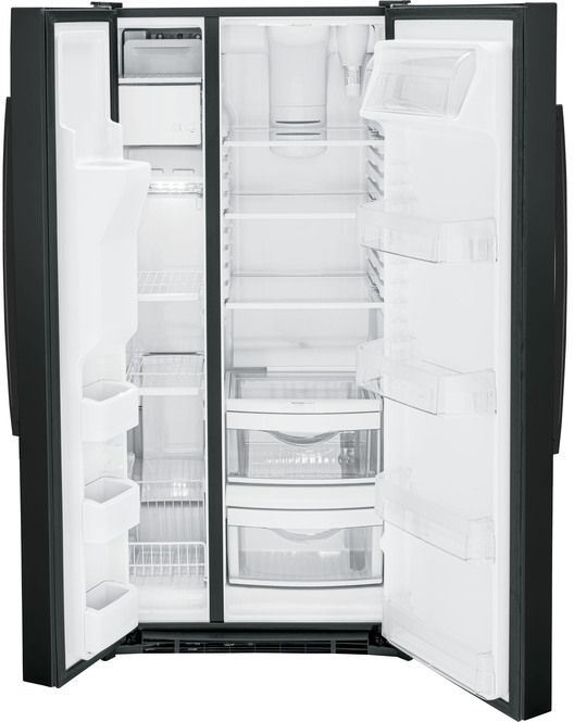 Réfrigérateur côte-à-côte de 33 po GE® de 23,2 pi³ - Noir 3