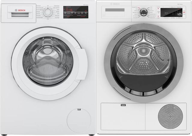 Bosch® 300 Series White Front Load Laundry Pair
