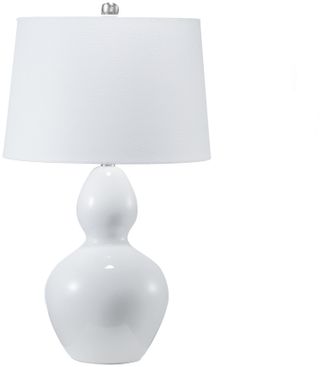A & B Home White Glaze Table Lamp