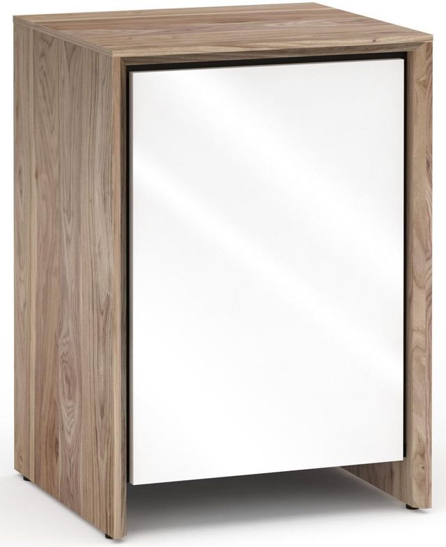 Salamander Designs® Barcelona 317 AV Cabinet-Natural Walnut/Gloss White