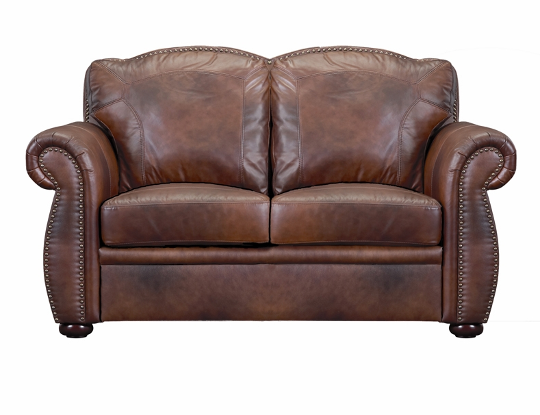 Front view of Leather Italia loveseat 