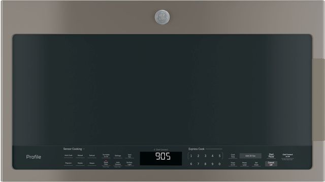GE Profile™ 2.1 Cu. Ft. Slate Over The Range Sensor Microwave Oven