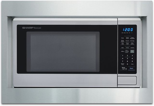 Sharp® 29.88" Stainless Steel Microwave Oven Built In Trim Kit-1