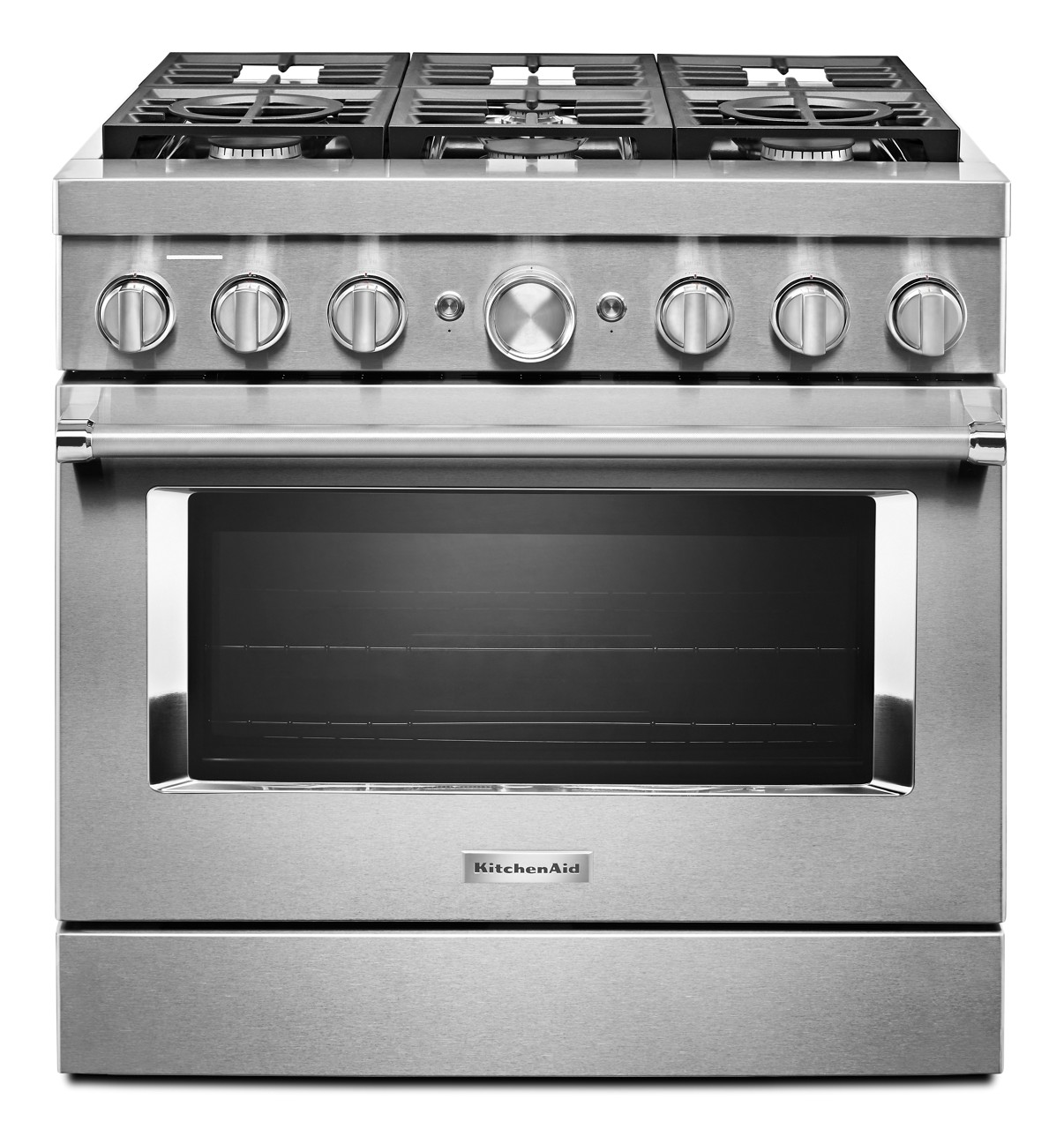 KitchenAid® 36" Stainless Steel Commercial Style Freestanding Dual Fuel Range