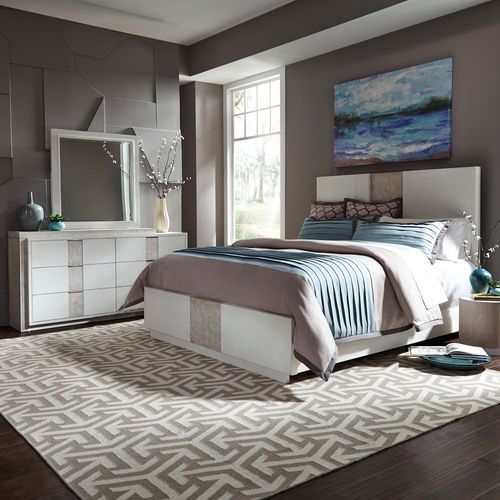 Liberty Furniture Mirage 3 Piece Wirebrushed White Queen Bedroom Set