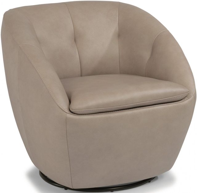 Flexsteel® Wade Taupe Leather Swivel Chair 0