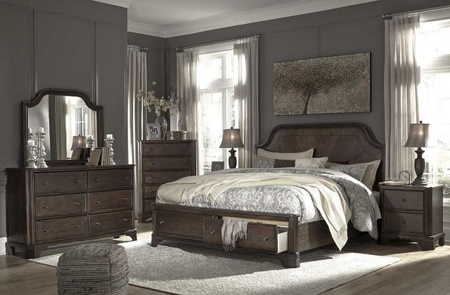 Signature Design by Ashley® Adinton Rustic Brown Queen Storage Panel Bed 12
