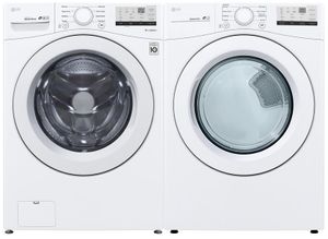 LG 3400 Series White Front Load Washer & Gas Dryer Package