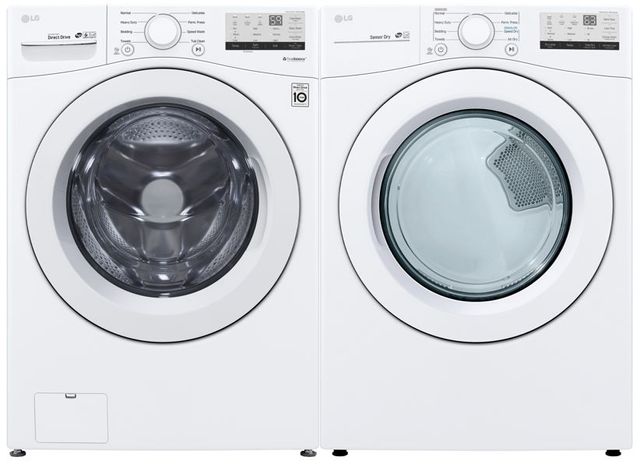 LG 3400 Series White Front Load Washer & Gas Dryer Package, Yale Appliance