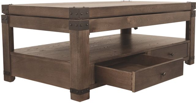 Signature Design by Ashley® Burladen Grayish Brown Lift Top Coffee Table 2