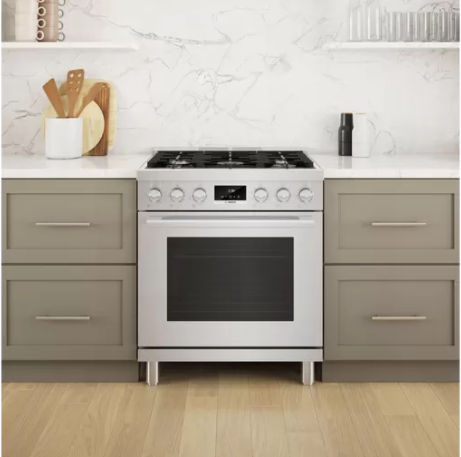 Bosch 800 Series 30" Stainless Steel Pro Style Dual Fuel Range 6