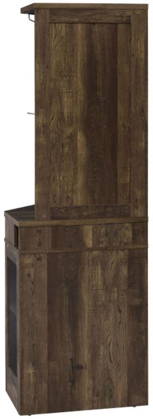 Coaster® Rustic Oak Corner Bar Cabinet With Stemware Rack Midwest Clearance Center St Louis