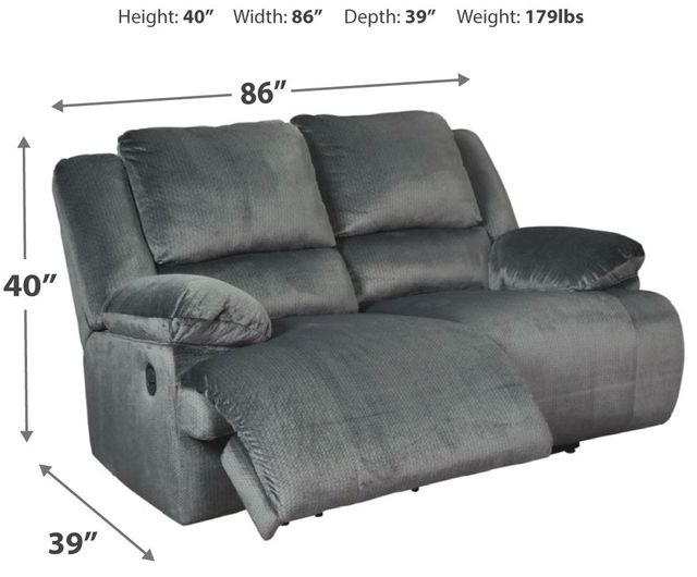 Signature Design by Ashley® Clonmel Charcoal Reclining Loveseat 1