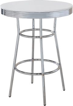 Coaster® Theodore White/Silver Bar Table