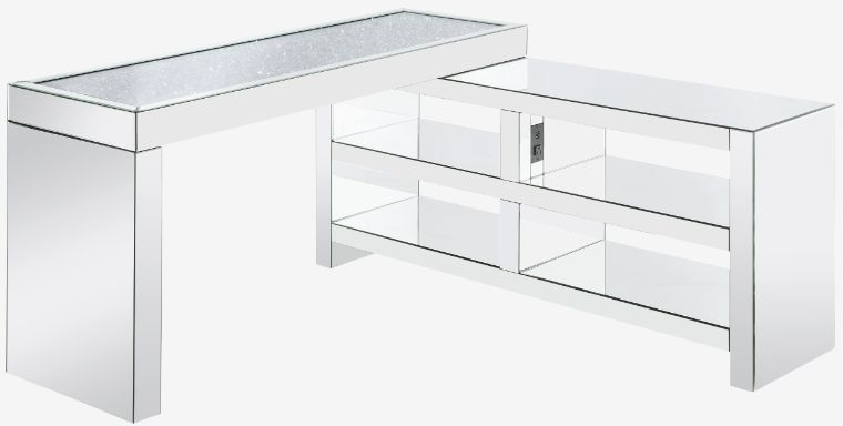 Clear l store shaped desk