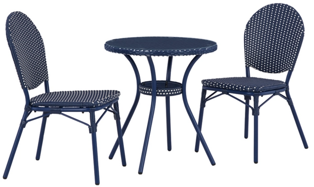 Signature Design by Ashley® Odyssey Blue Outdoor Chairs with Table Set 0
