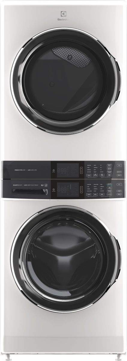 Electrolux 600 Series 4.5 Cu. Ft. Washer, 8.0 Cu. Ft. Gas Dryer White Stack Laundry