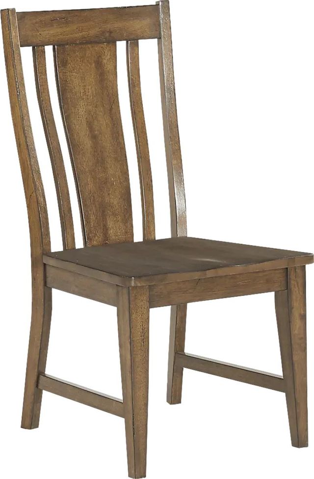 Twin Lakes Brown 72 in. Table and 4 Brown Splat Back Chairs-2