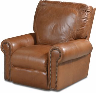 USA Premium Leather Furniture 4955 Saddle Glove All Leather Power Recliner
