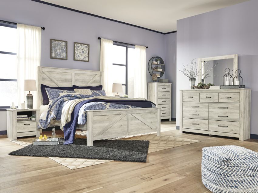 Signature Design By Ashley® Bellaby 5-Piece Whitewash King Bedroom Set ...