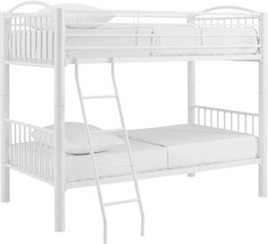 Powell® Heavy White Twin/Twin Metal Bunk Bed