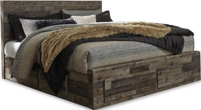 Benchcraft® Derekson Multi Gray Queen Panel Bed with 2 Storage Drawers-0