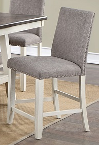 Crown Mark Manning Nailhead Grey/White Counter Height Chair 0