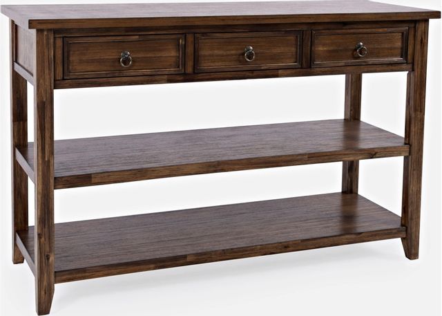Jofran Inc. Bakersfield Brown Sofa Table with 3 Drawers