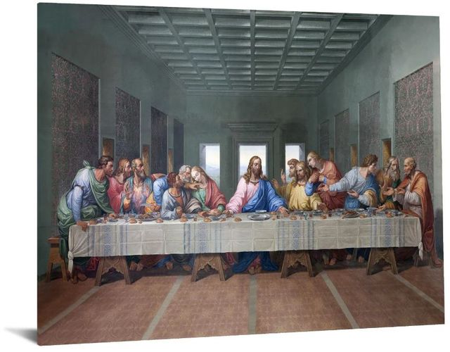 Classy Art Last Supper Tempered Glass With Foil Wall Art 