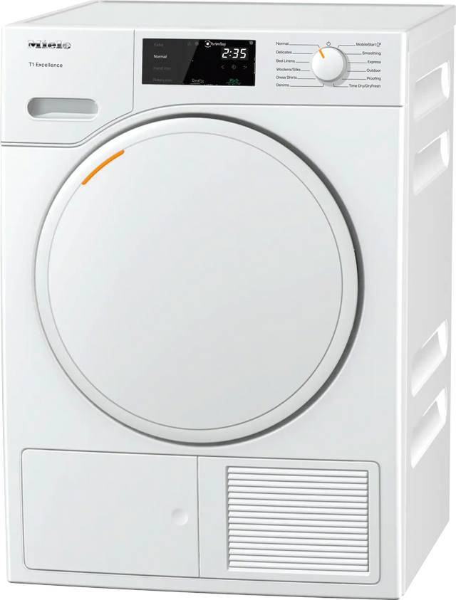 Miele T1 4.0 Cu. Ft. White Edition Lotus Heat-Pump Tumble Dryer | Appliance | Framingham, Hanover, Dorchester, MA