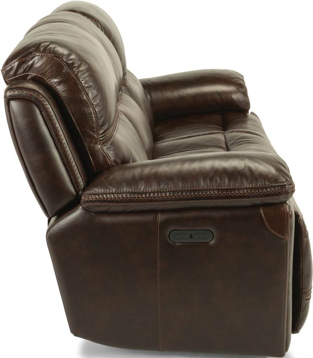 Flexsteel® Fenwick Dark Brown Power Reclining Sofa with Power Headrests-2