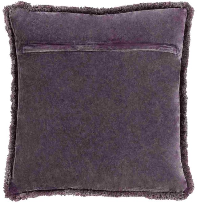 Surya Washed Cotton Velvet Bright Purple 18"x18" Pillow Shell with Polyester Insert-1