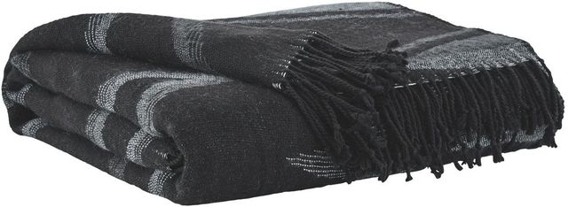 Signature Design by Ashley® Cecile Black and Gray Throw-0