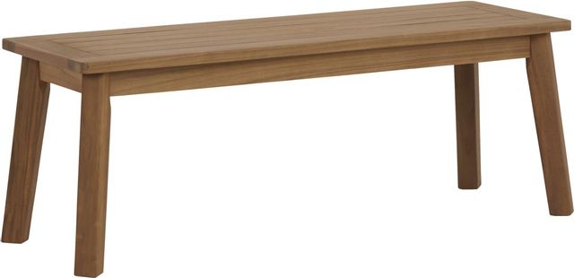 Signature Design by Ashley® Janiyah Light Brown Outdoor Dining Bench 0