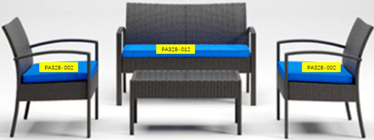 Blue patio seat outlet cushions