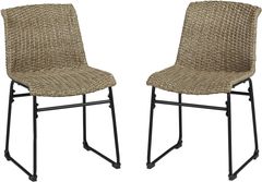Signature Design by Ashley® Amaris 2-Piece Brown/Black Outdoor Dining Chair Set