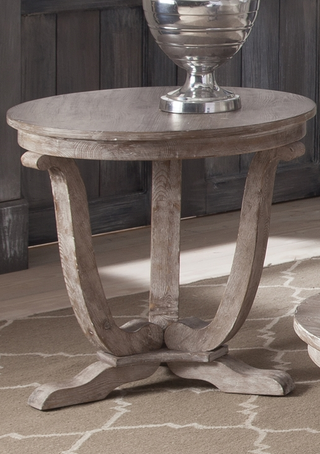 Liberty Furniture Greystone White-Washed Mill End Table
