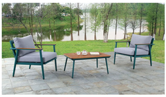 Furniture of America® Marsha 3 Piece Gray/Green/Oak Outdoor Set