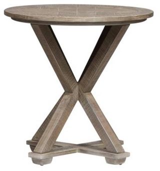 Liberty Parkland Falls Weathered Taupe Round End Table